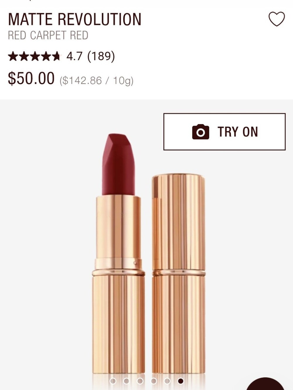 Charlotte Tilbury Matte Revolution Lipstick (Red Carpet Red)